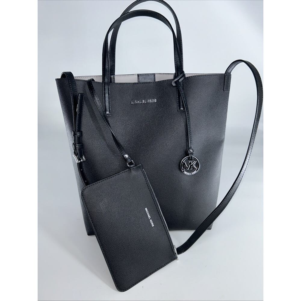 Michael Kors Hayley Large Black Saffiano Leather Tote Bag shoulder purse